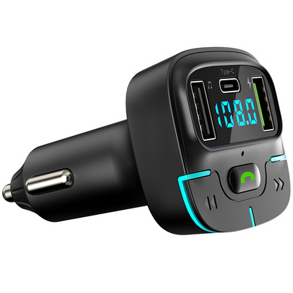 Car Bluetooth MP3 player fast charging car charger, heavy bass effect atmosphere light display