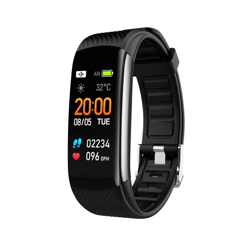 Black technology c6t sports smart bracelet, true heart rate blood pressure body temperature healthy sleep monitoring bracelet