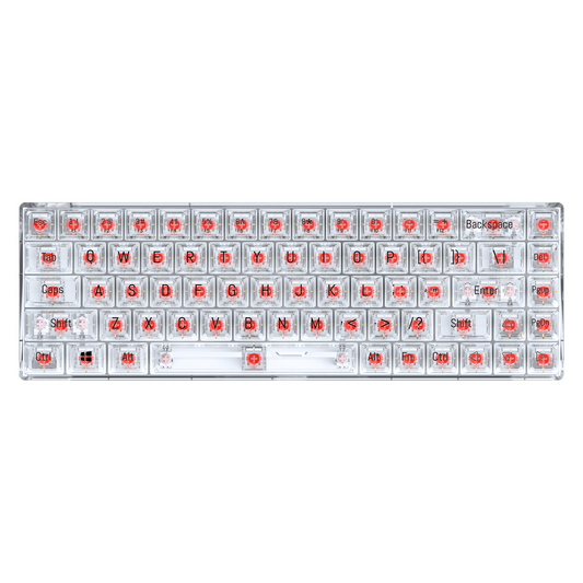 Mechanical keyboard transparent RGB backlight tea axis red axis yellow axis 68-key keyboard key line separated