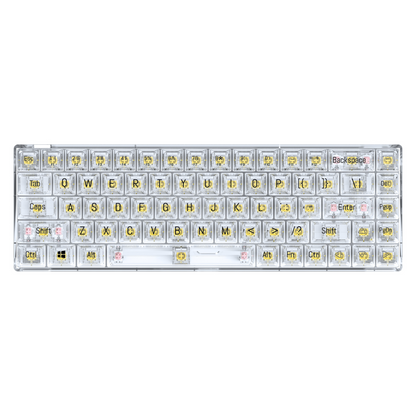 Mechanical keyboard transparent RGB backlight tea axis red axis yellow axis 68-key keyboard key line separated
