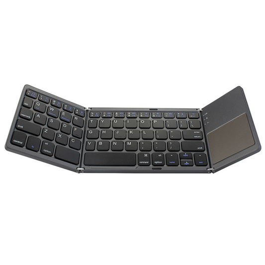 Foldable Keyboard B033 Wireless Mini Triple Folding C-Port Bluetooth Keyboard with Touchpad Keyboard